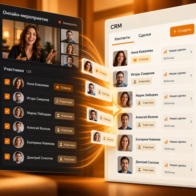 Передача участников вебинара в CRM