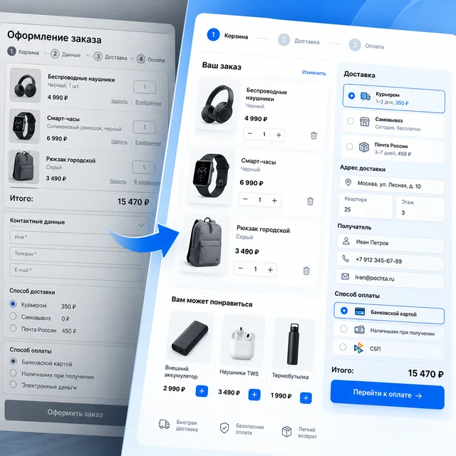 Редизайн страниц интернет-магазина
